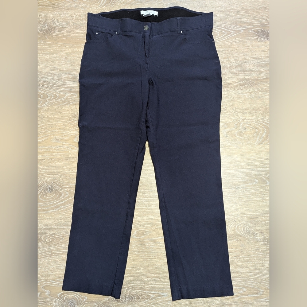 89th & Madison Women's Millennium Straight Leg‎ Navy Blue 5 Pocket Pants